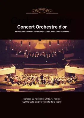 Promouvoir un concert simple et élégant avec une photo d'orchestre noir