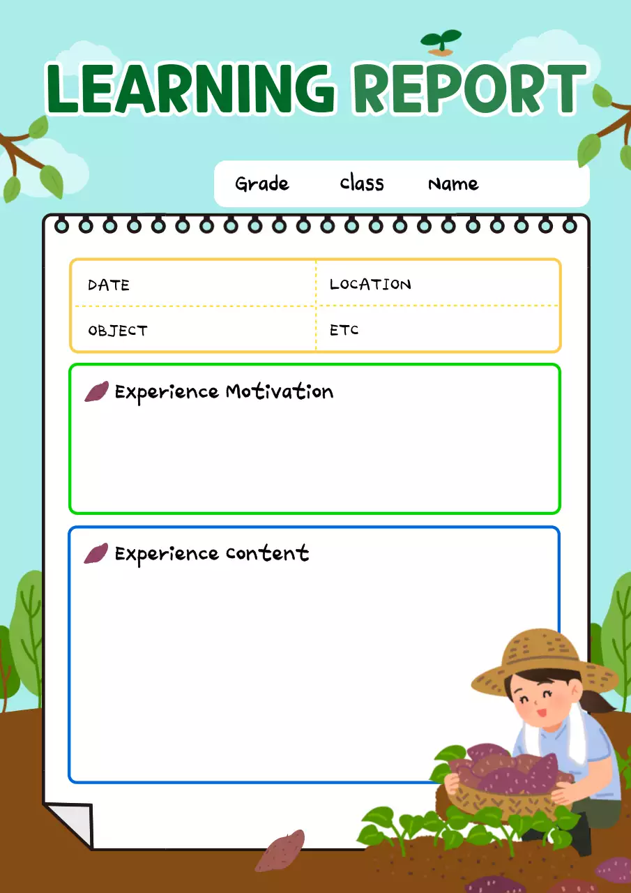 Green Simple Learning Report Document Poster