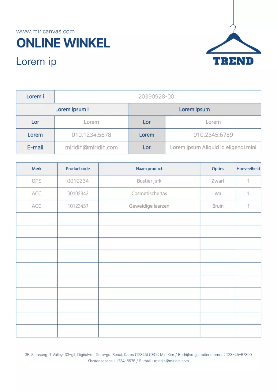 grey & navy online shop orderbevestiging kleding mode