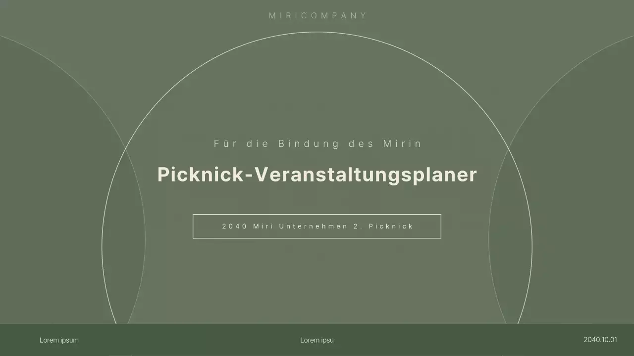 Veranstaltungsplan für ein Firmenpicknick in Grün