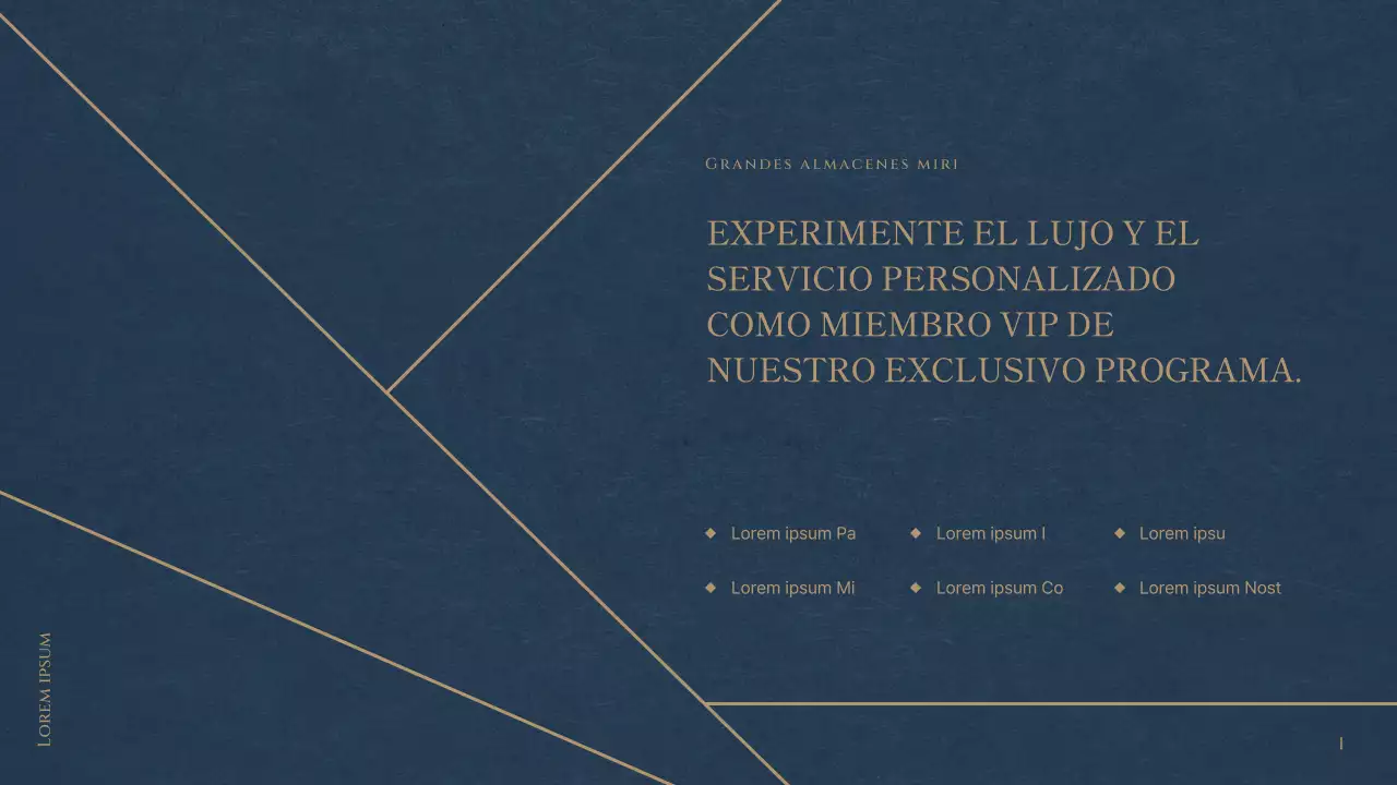 Un lujoso club VIP de grandes almacenes en rojo y azul marino