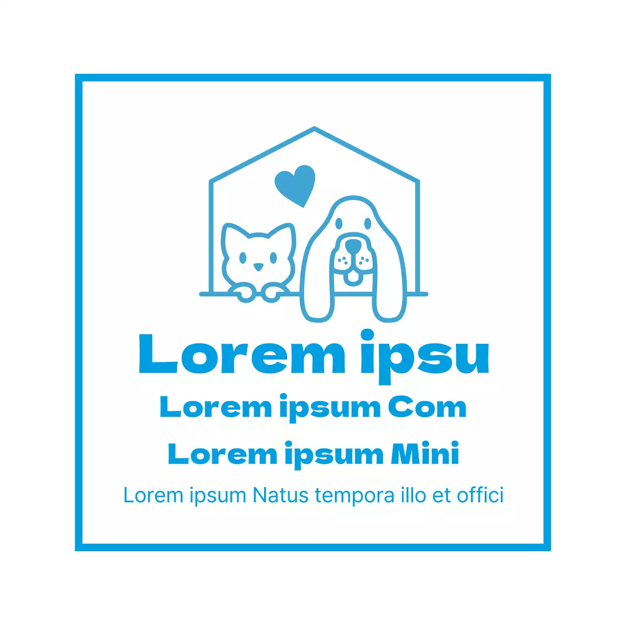Illustration bleue logo hôpital pour animaux