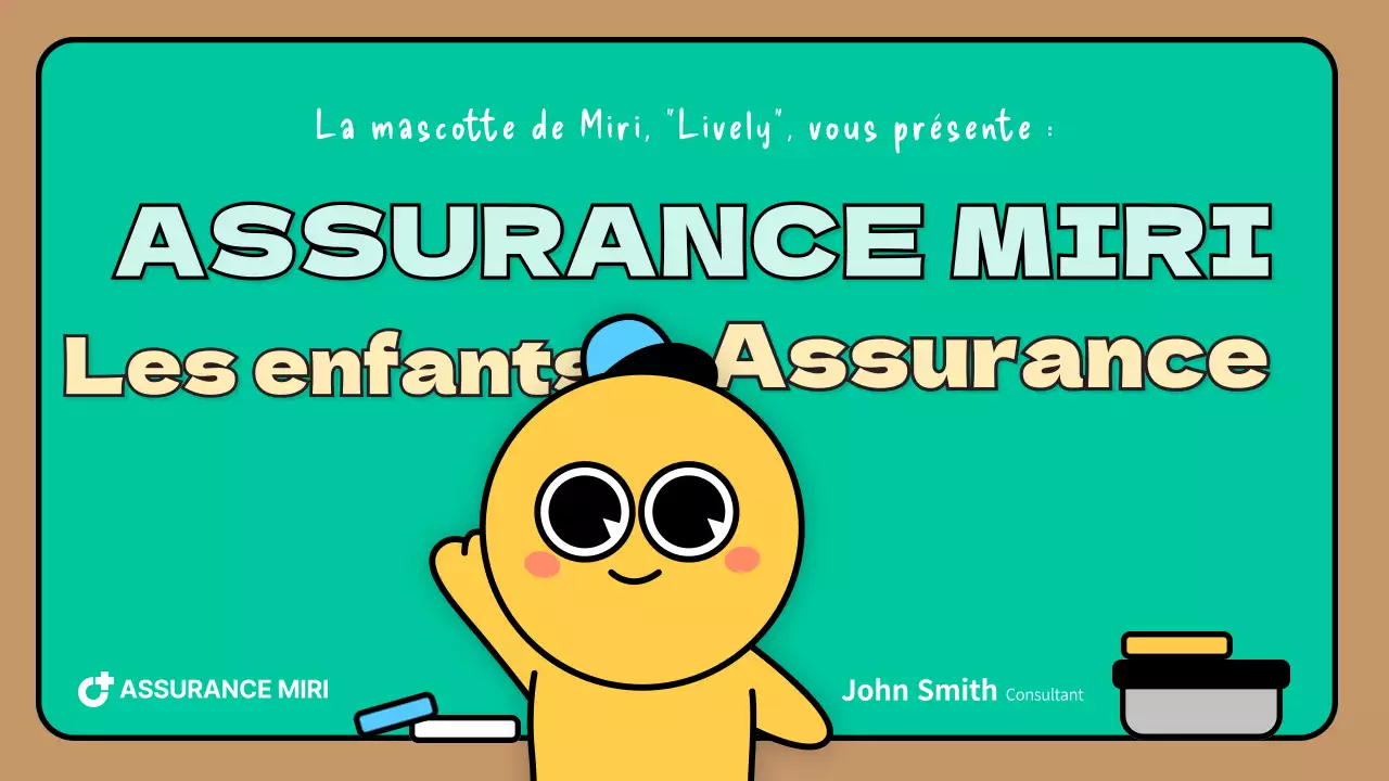 Présentation de la proposition d'assurance d'un enfant au caractère mignon turquoise