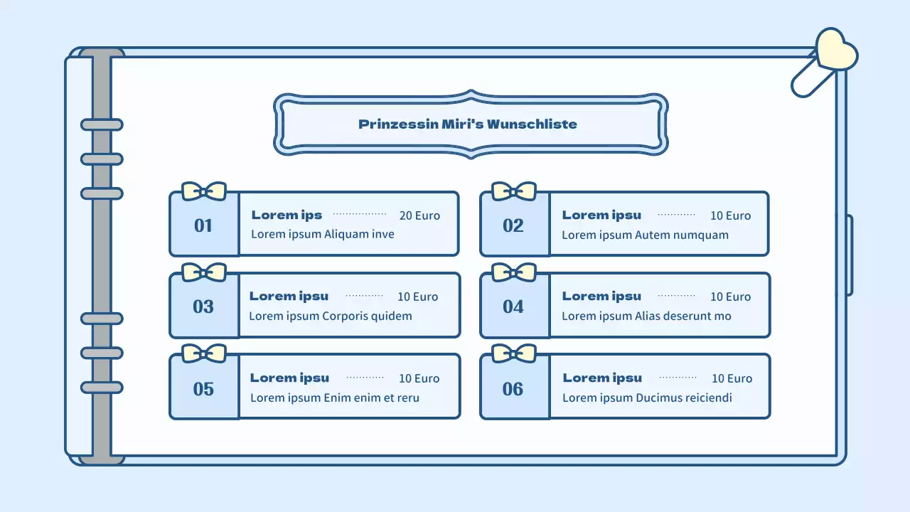 Niedliches Tagebuch-Konzept-Präsentationskit in Hellblau und Grün