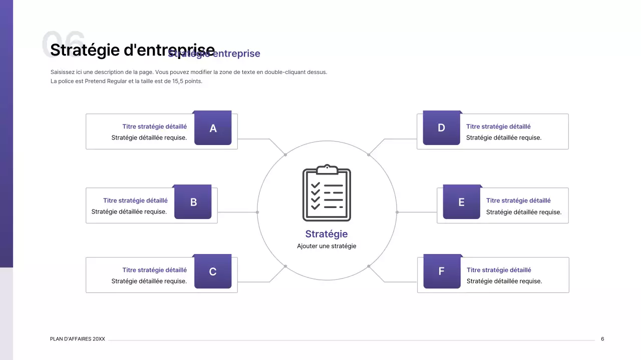 Kit de présentation d'un plan d'affaires avec un concept d'index en dégradé violet