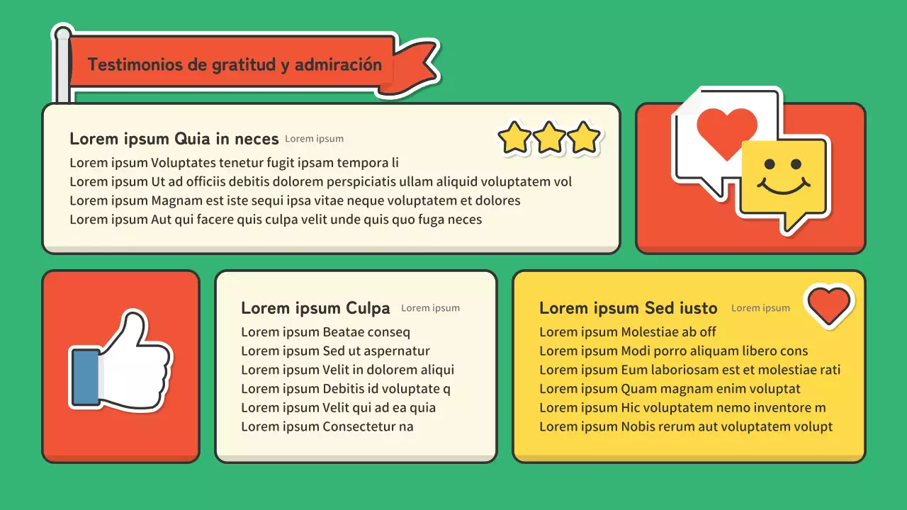 Un portafolio para artistas de la industria del espectáculo con un simpático concepto de pegatinas rojas y verdes