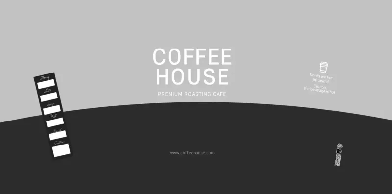 Clean style logotype in gray and black for a cafe