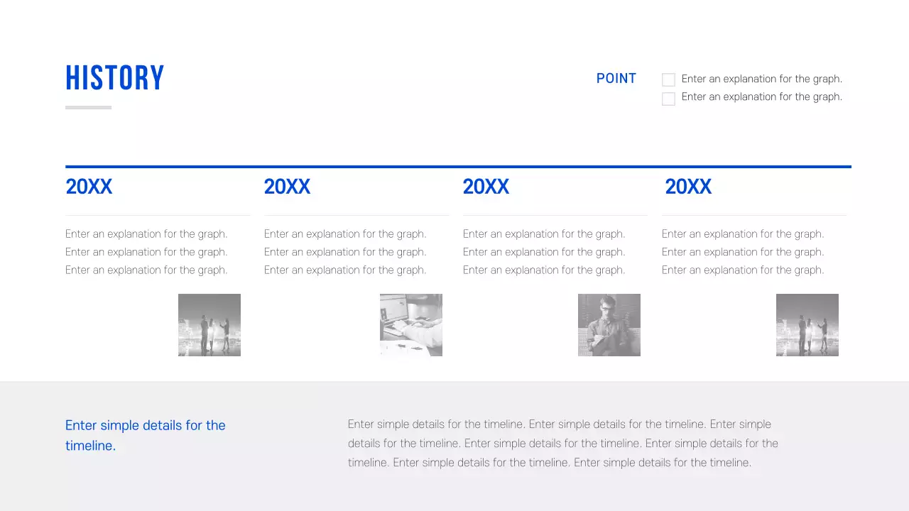 Infografis Tata Letak Sejarah Minimal Biru