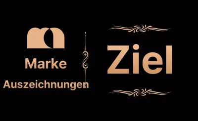 Bewerben Sie Ihre Auszeichnungen mit einem goldenen und schwarzen Logo und Text