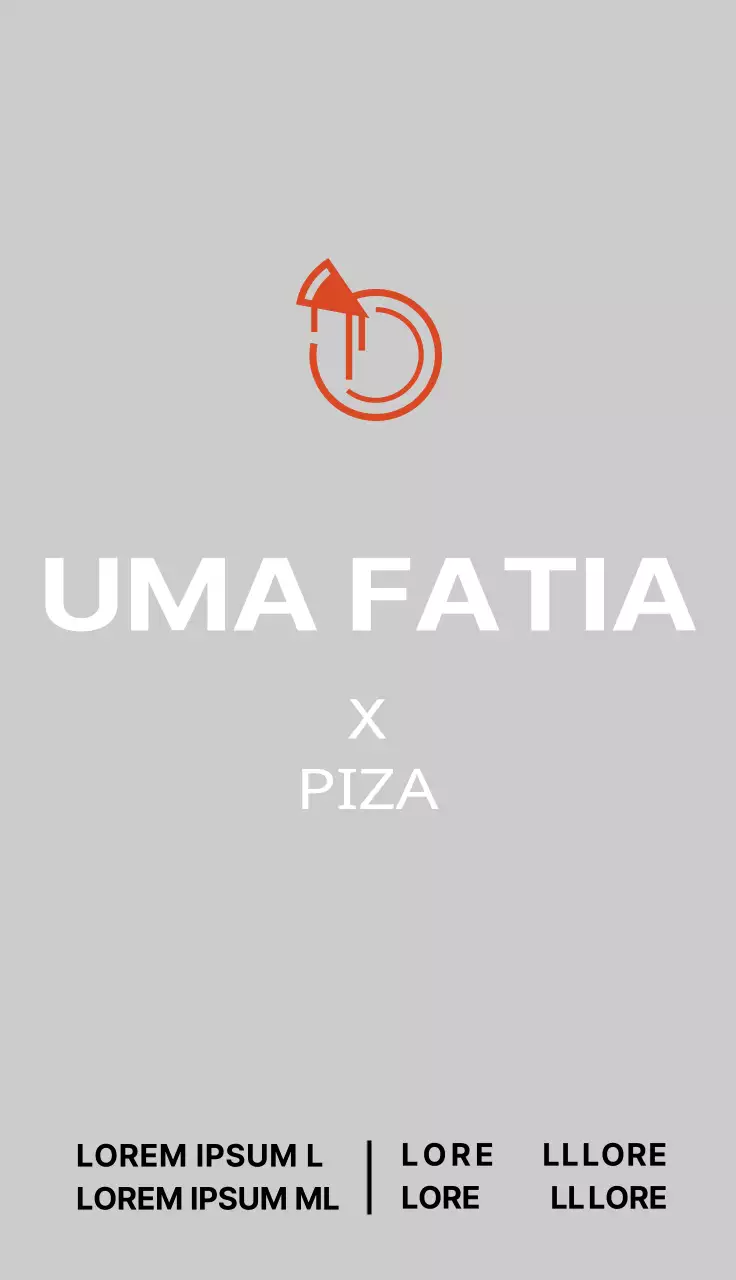 Promover uma pizzaria com uma ilustração simples com detalhes em vermelho