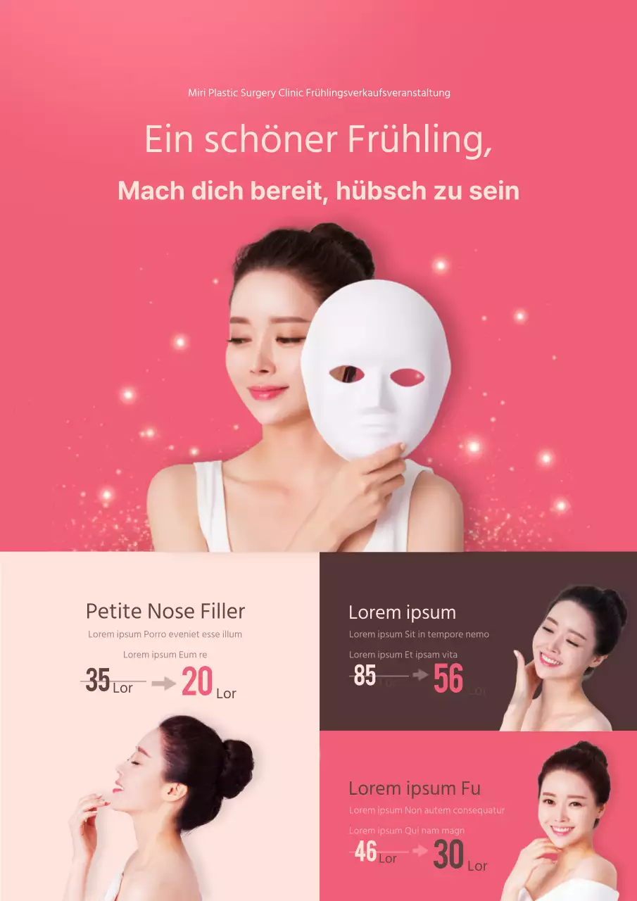 Stilvolle Formgebung Klinik Rabatt Veranstaltung Werbeflyer in rosa