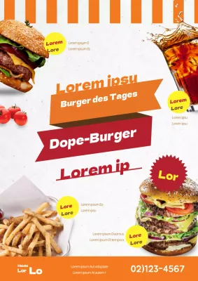 Orange und rot Burger des Tages Verkauf Veranstaltung Menü Werbeflyer