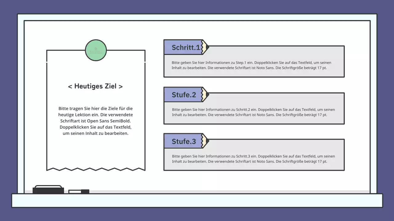 Buntes pädagogisches Kreidetafel-Präsentationskit