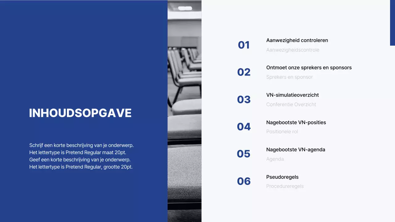 Eenvoudige wit-blauwe universiteitspresentatie voor nacompetitie