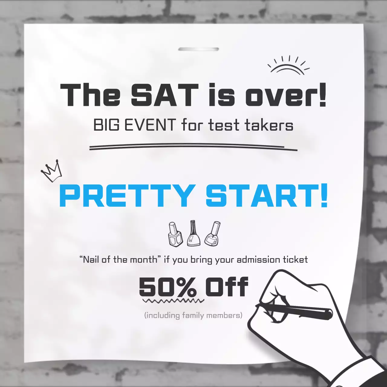 Black and light blue wallpaper concept for student discounts