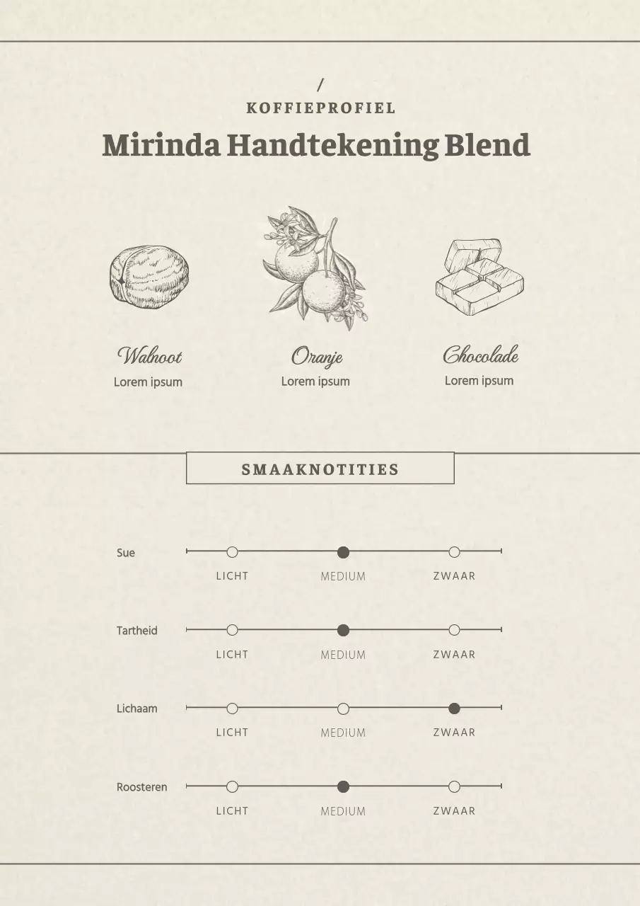 Eenvoudig koffiehandboekontwerp in beige