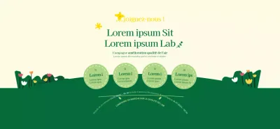 A propos de la campagne verte et jaune pour un style propre de marche au travail