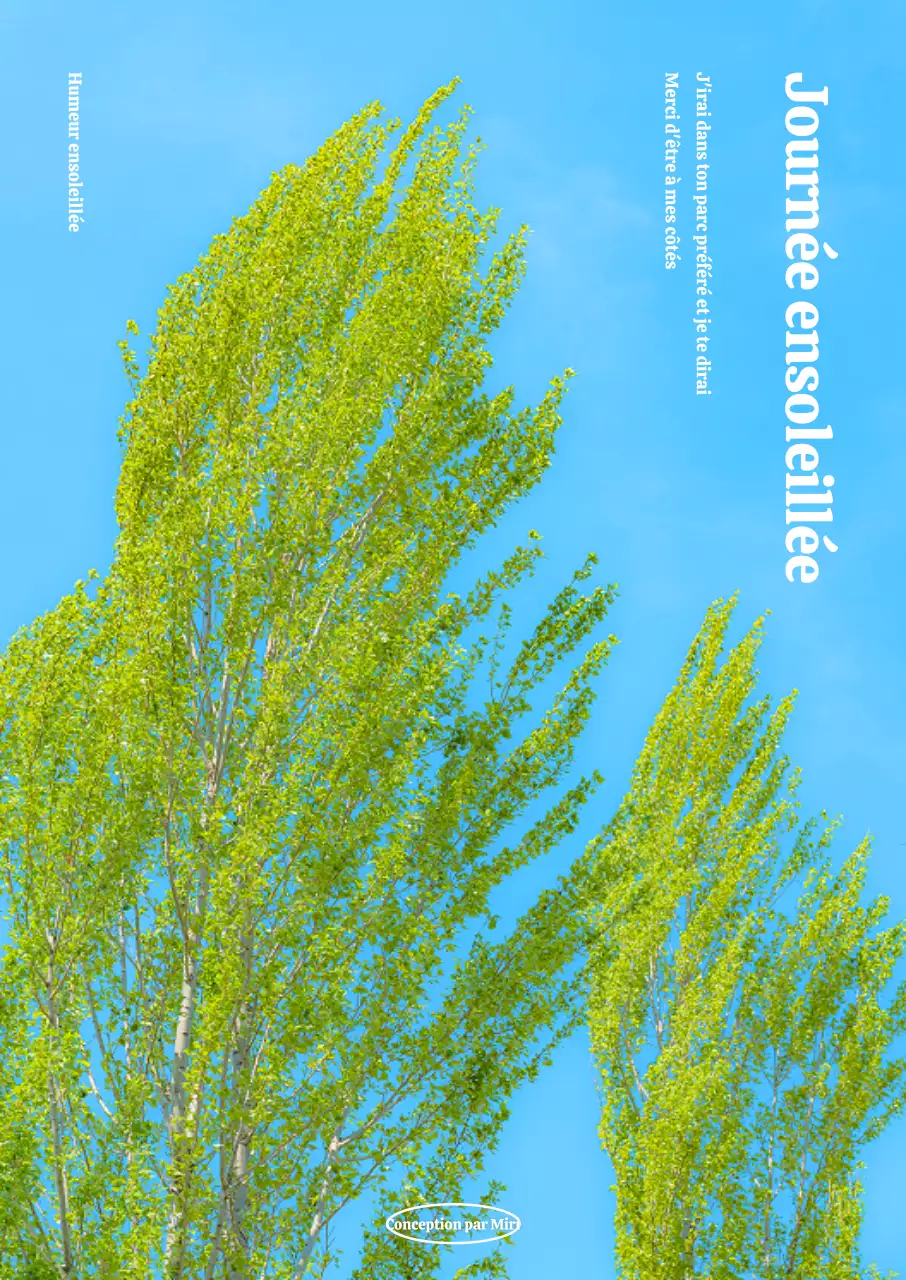 Pour les intérieurs d'été au ciel bleu et aux arbres verts