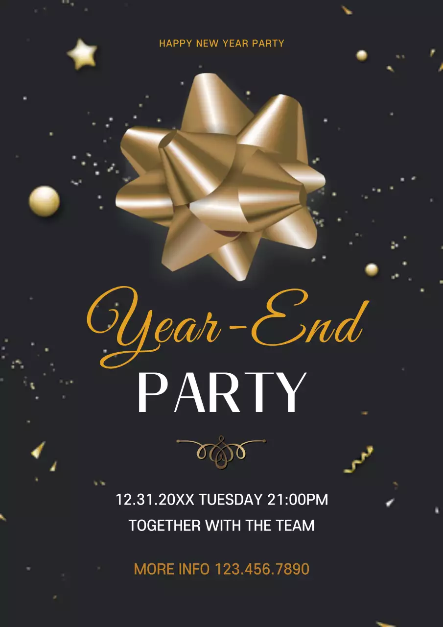 Black Elegant Party Invitation Poster