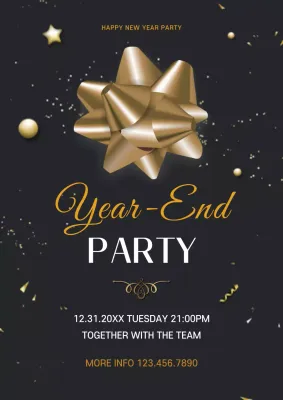 Black Elegant Party Invitation Poster