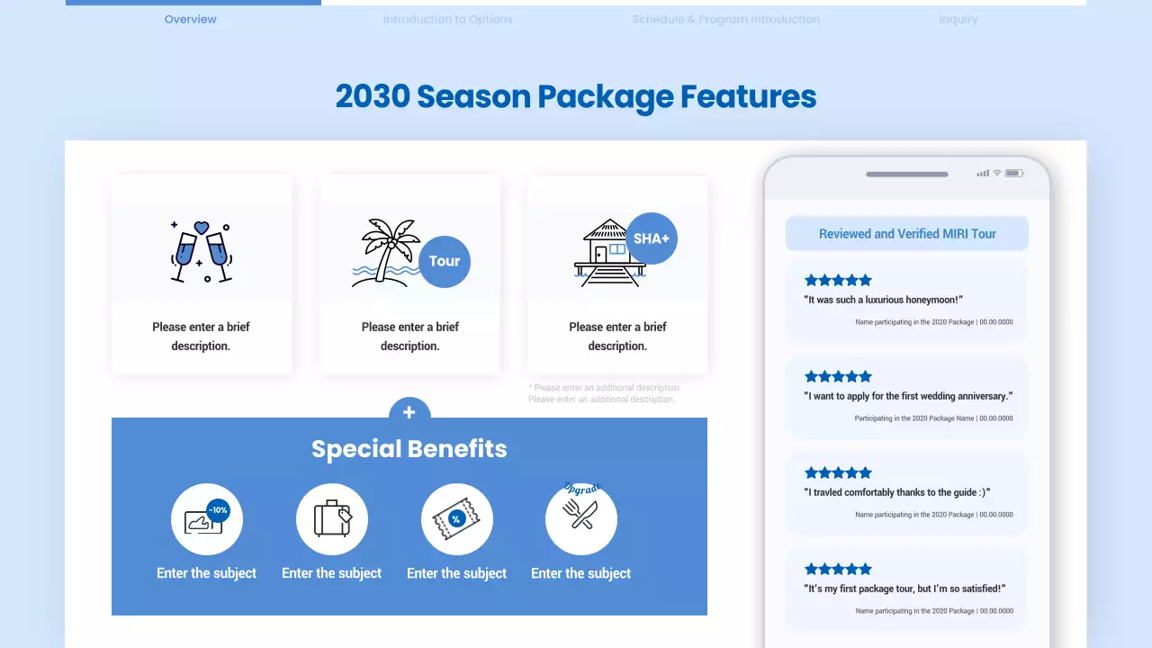 Blue Modern Honeymoon Proposal Presentation