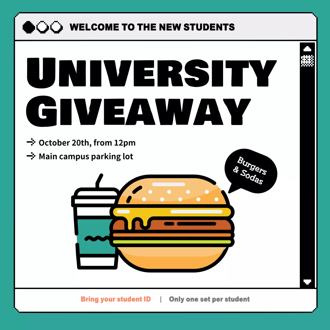 Teal Modern University Event Announcement Instagram Post