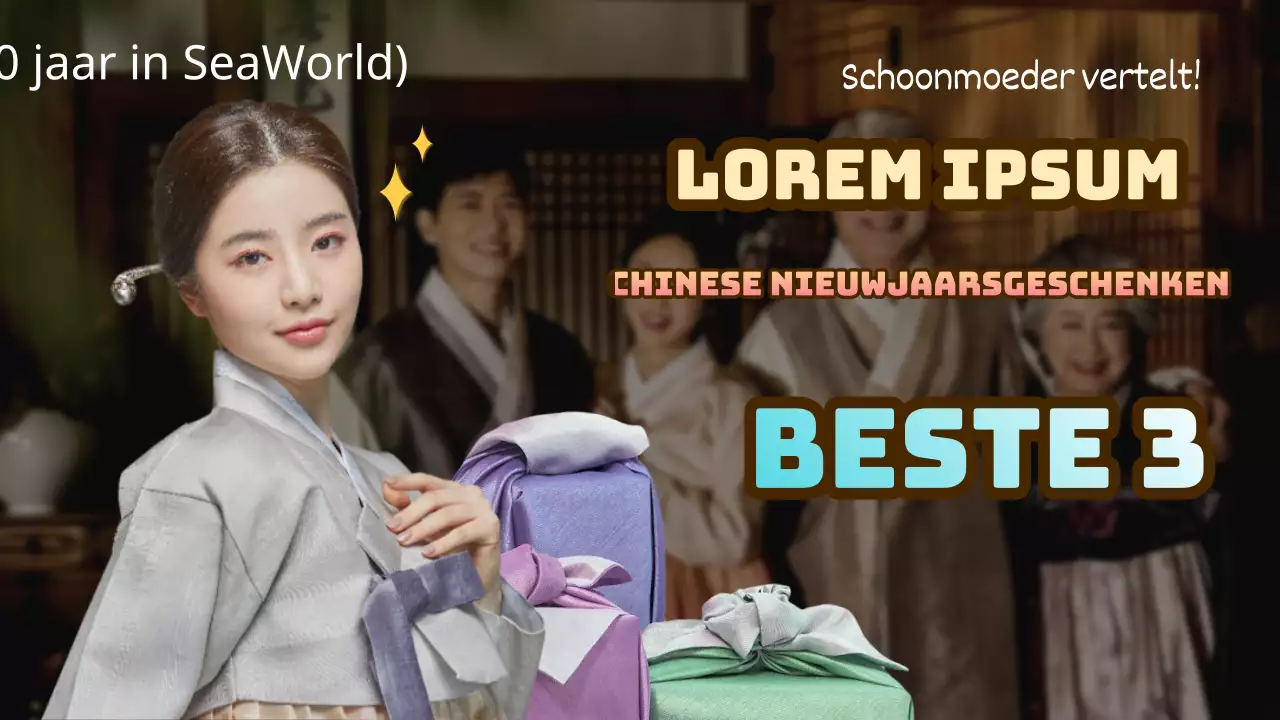 Thema nieuwjaarsgeschenken met tekstaccent