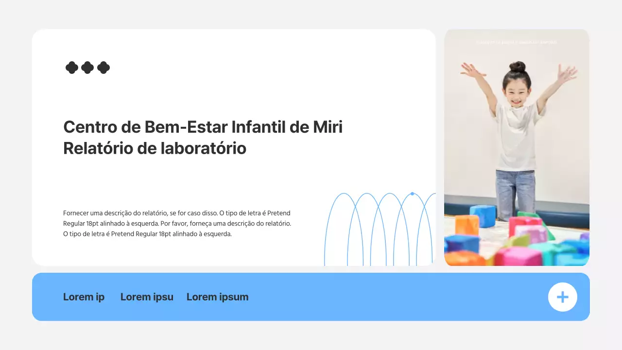 Relatório de laboratório com molduras azuis e cor de laranja