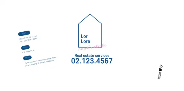 A simple concept in white and navy blue to showcase and promote real estate.