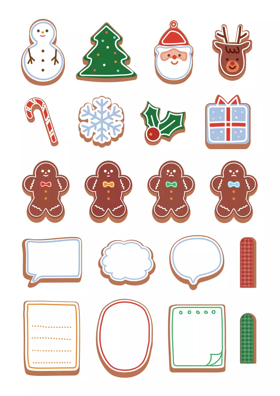 Illustration of a cute Christmas cookie concept