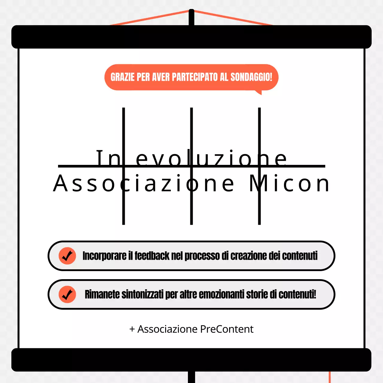 Risultati del sondaggio sul concetto di schermo arancione e nero