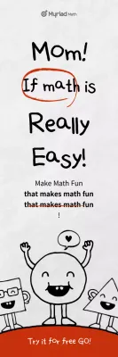 Banner de promoção de matemática lúdica branca