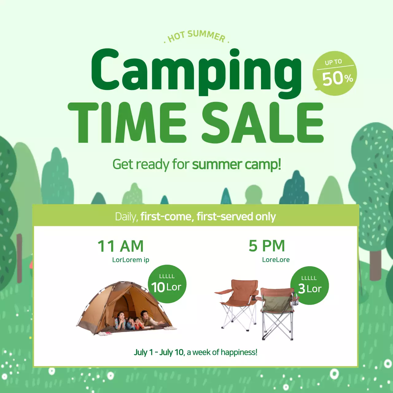 Green Simple Camping Promotion Banner