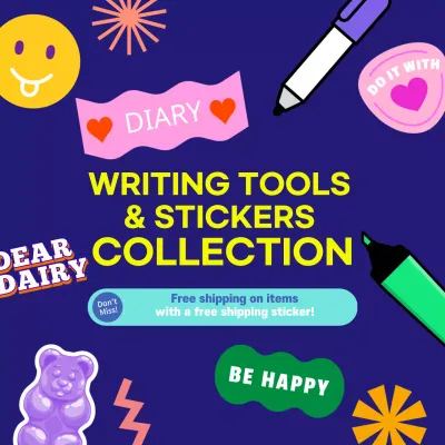 Navy Pop Stationery Promotion Social Media Post