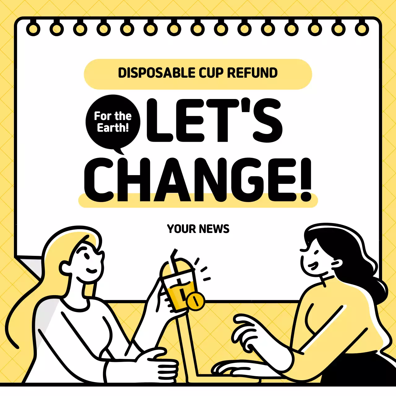 Yellow Modern Refund Announcement Instagram Carousel