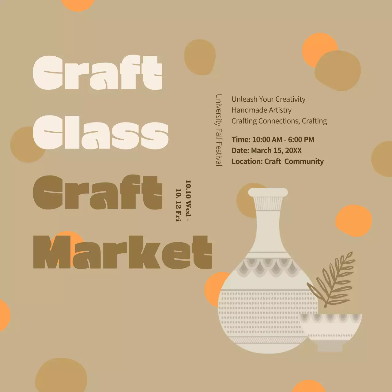 Beige Rustic Craft Event Announcement Social Media Post