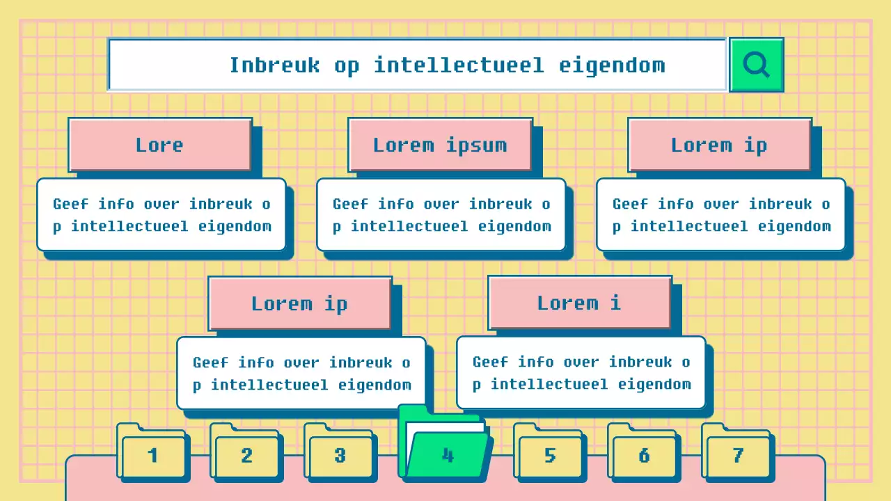 Prestatie-evaluatie presentatie van het concept van de gele en roze internetbrowser