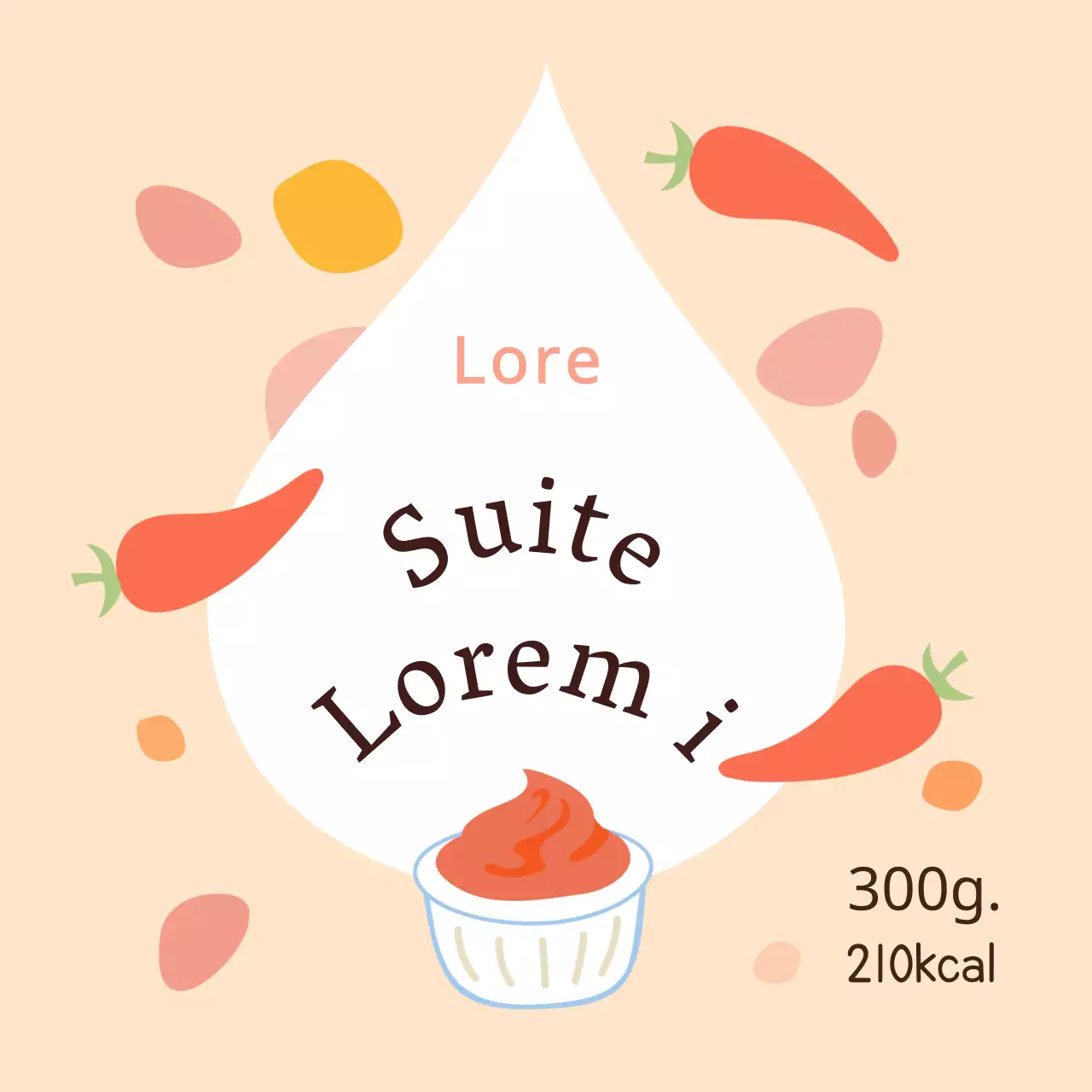 Simpatici adesivi beige per salse