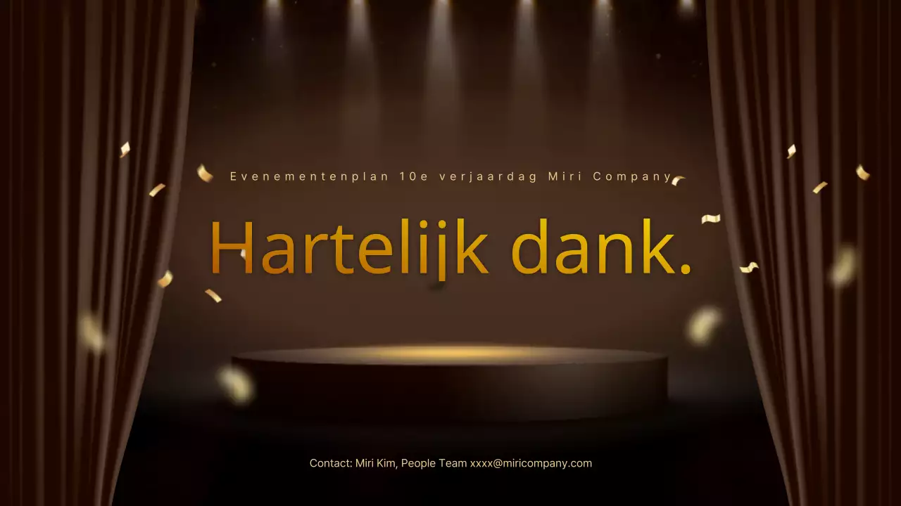 Plan voor de viering van de verjaardag van Brown