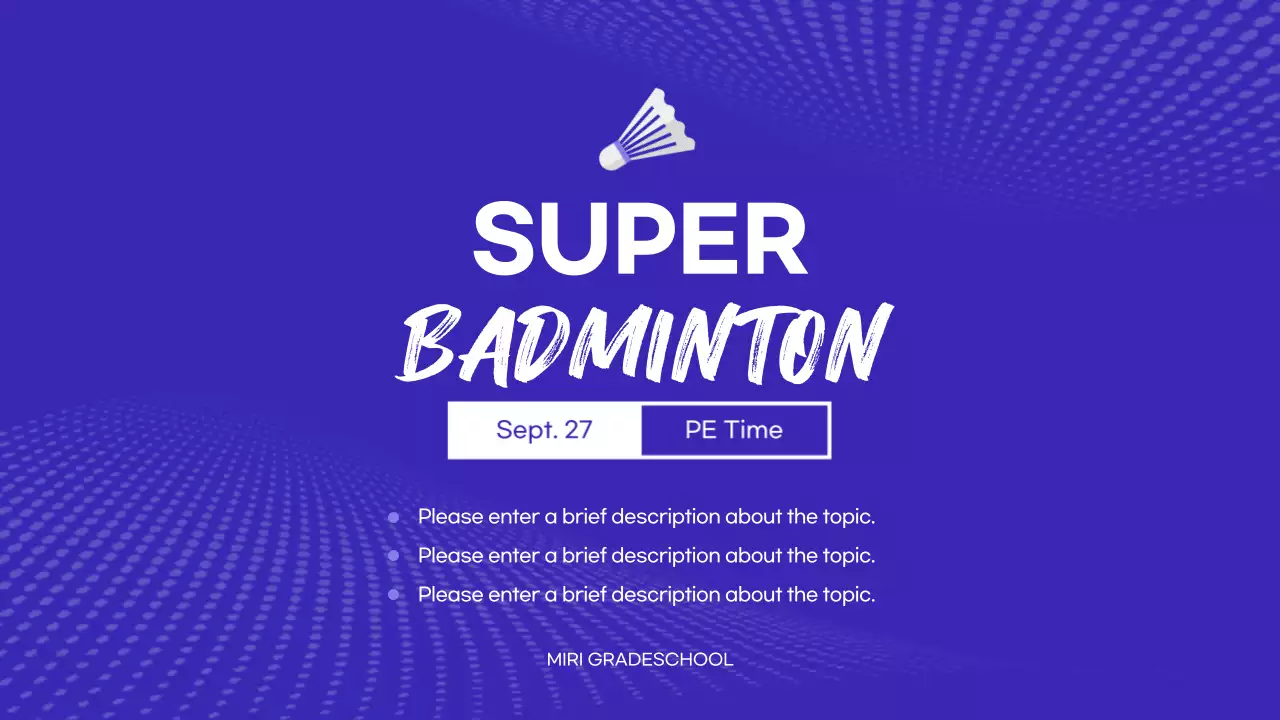 Blue Modern Badminton Class Presentation