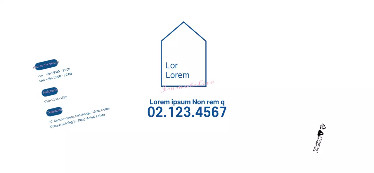 Concept simple en blanc et bleu marine pour mettre en valeur et promouvoir votre propriété