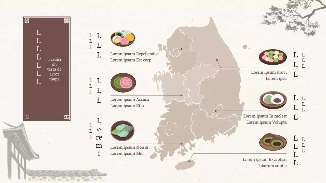 Mapa tradicional de mochi nacional beige