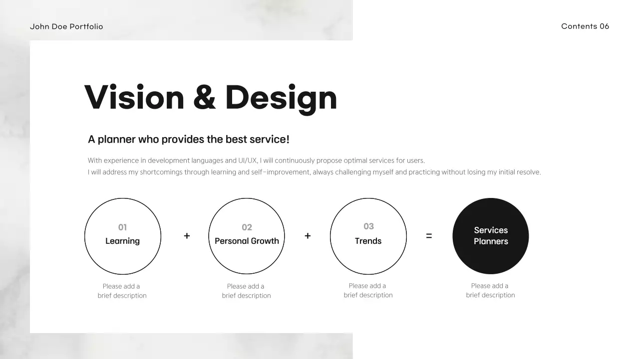White Modern Portfolio Planner Presentation
