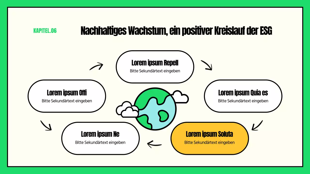 Niedliche Illustrationen mit grünen und gelben Akzenten ESG- und Klimaschutzmaßnahmen