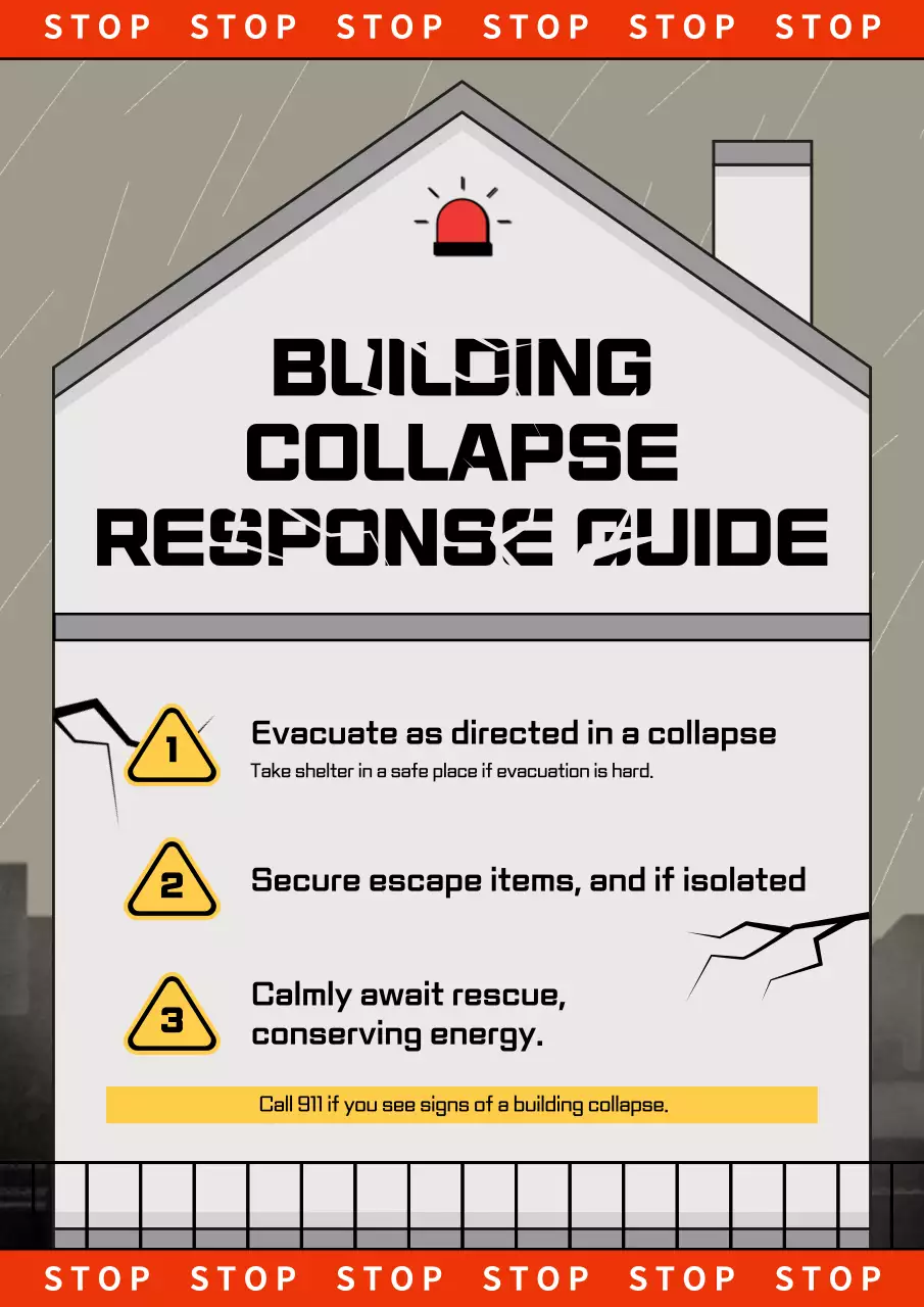 Red Modern Emergency Guide Poster