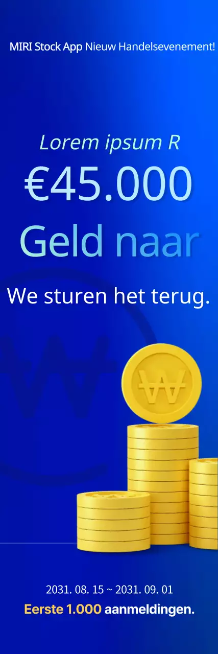 De verticale Webbanner van de voorraadgebeurtenis met verloop in blauw en lichtblauw