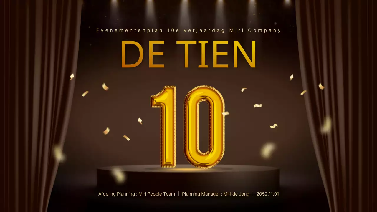 Plan voor de viering van de verjaardag van Brown