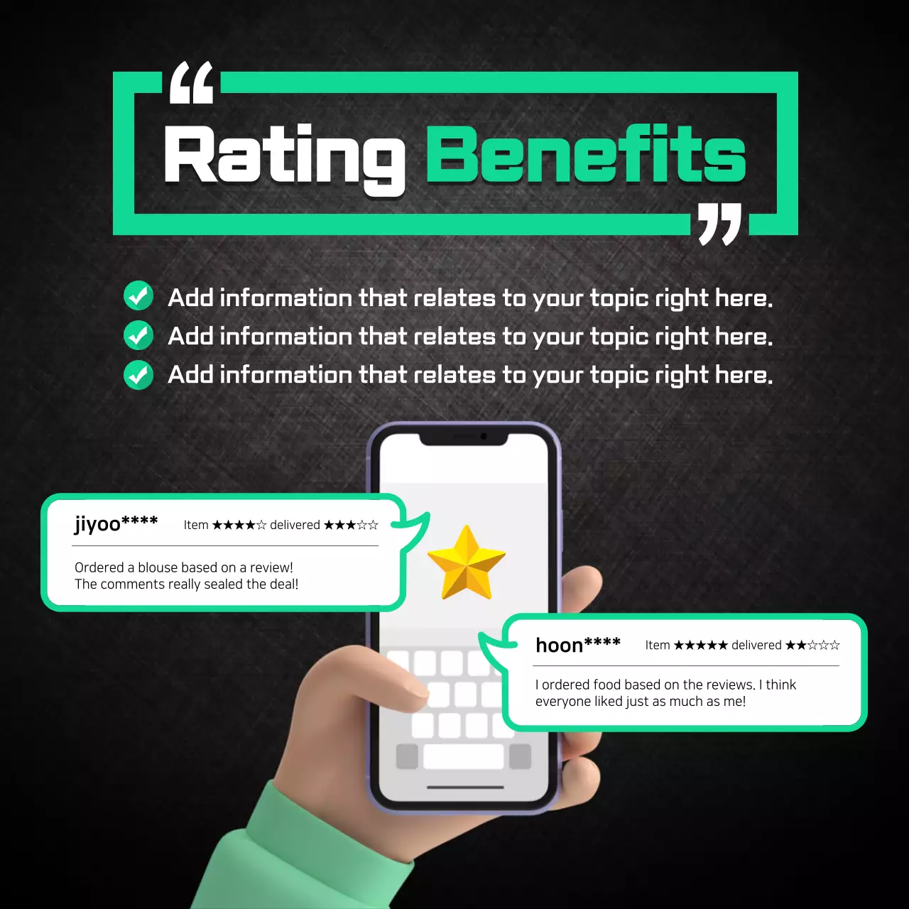 Black Modern Ratings Promotion Instagram Carousel