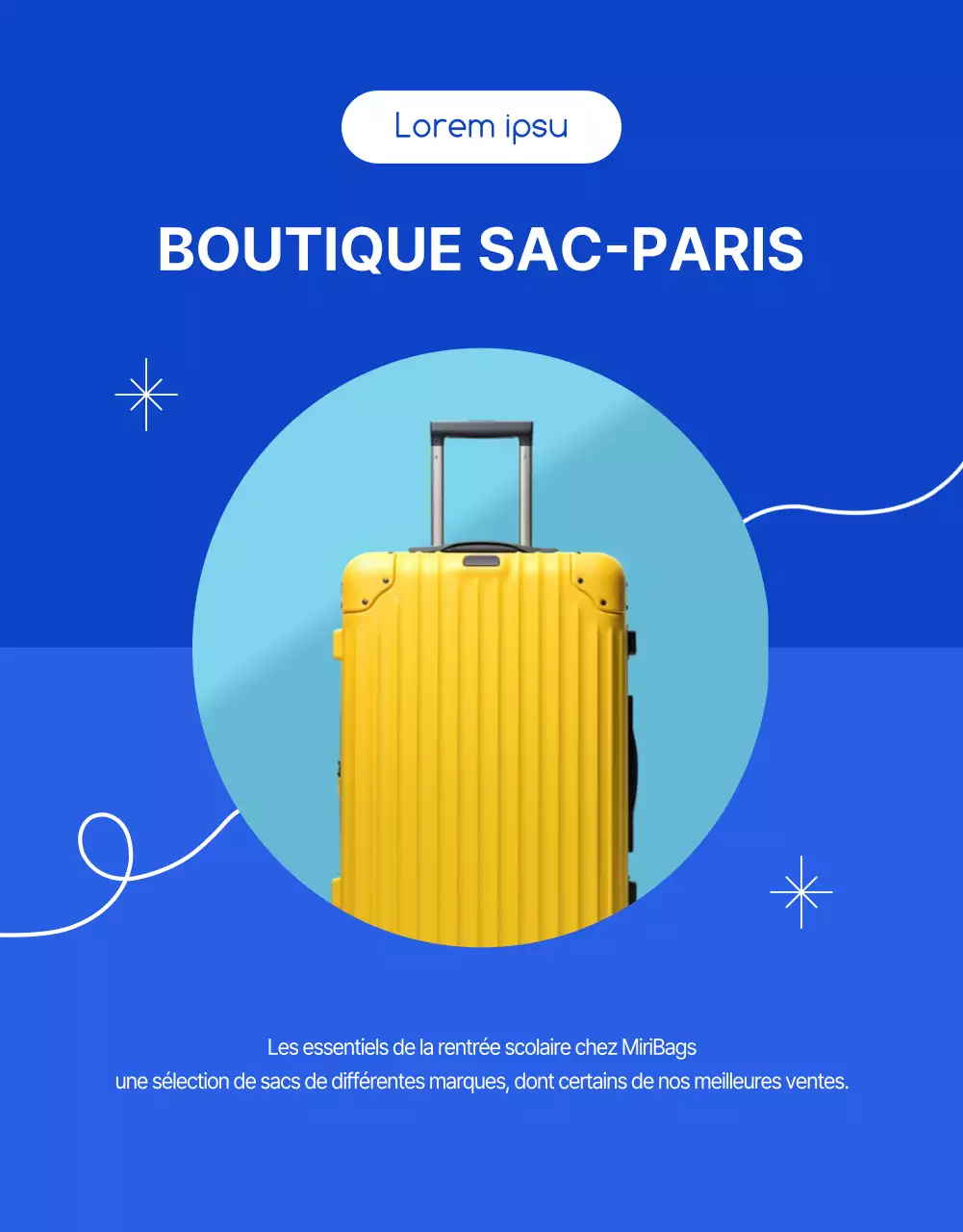 Illustration bleue à lignes épurées vente