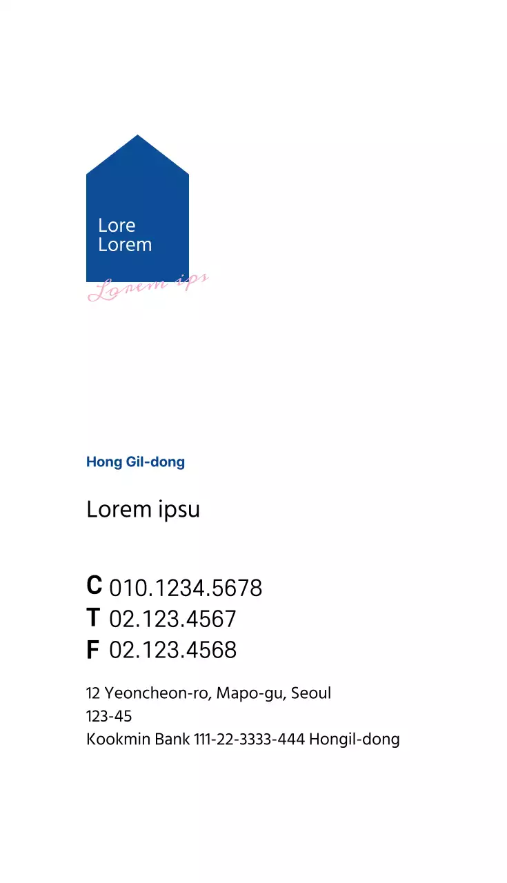 Blaue Illustration Immobilien Logo Visitenkarte